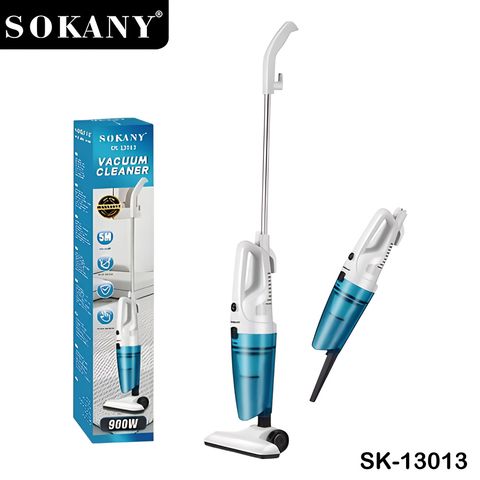 Aspiradora vertical SOKANY SK-13013 blanca y turquesa sobre fondo blanco