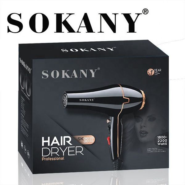 Secador profesional SOKANY SK-8088 negro y dorado con concentrador